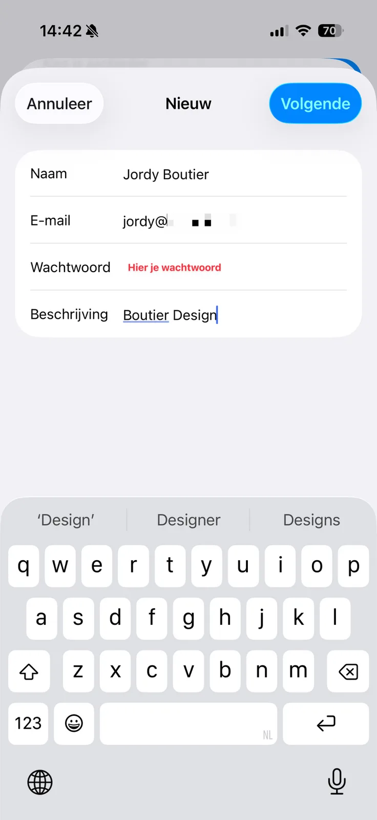 Gegevens invullen