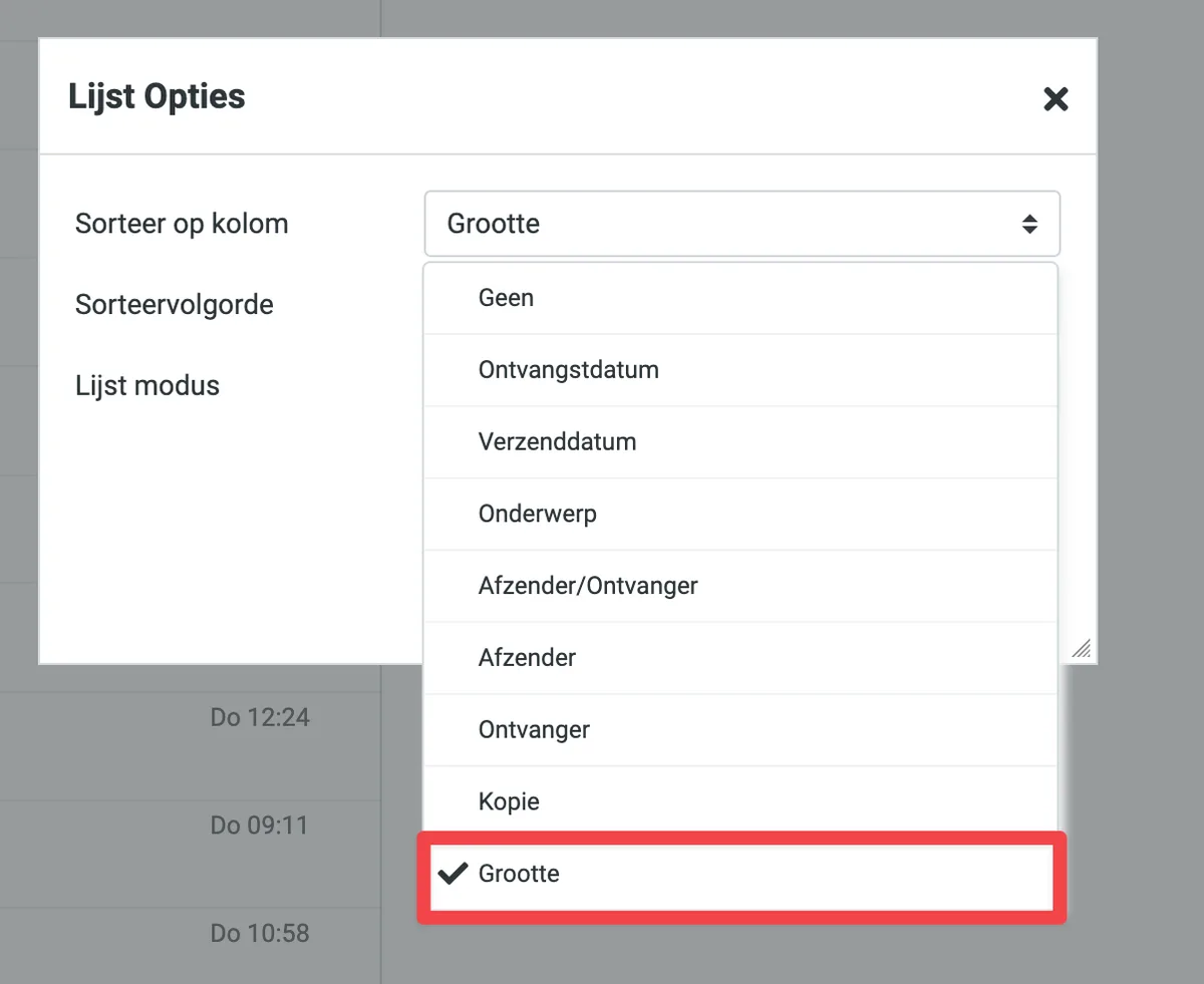 Gesorteerd overzicht